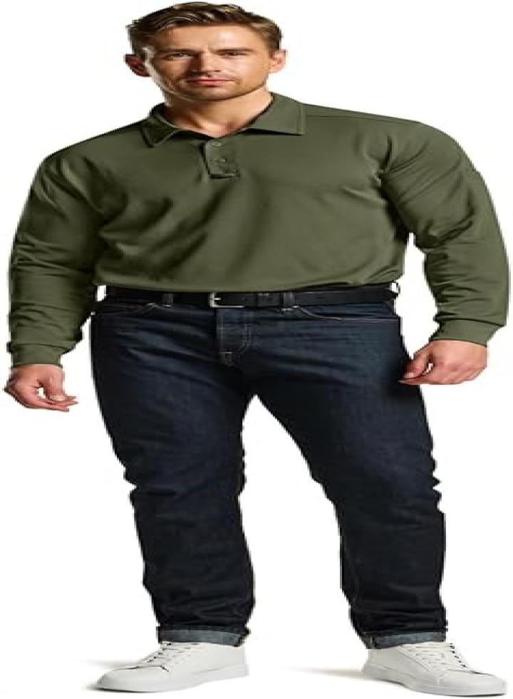 CQR Men's Polo Shirt, Long Sleeve Tactical Shirts, Outdoor UPF 50+ Pique Shirt, Dry Fit Lightweight Golf Shirts