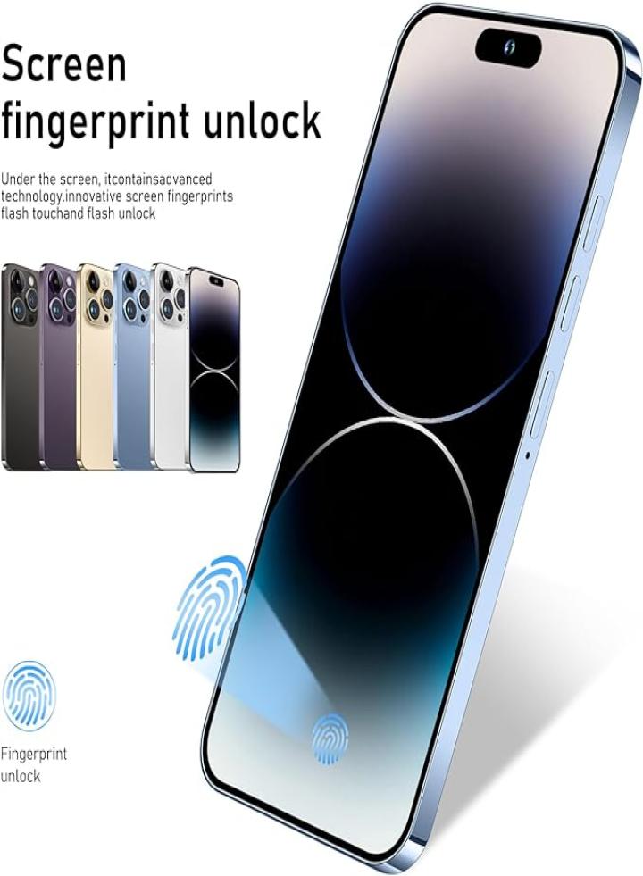 هاتف ذكي I14 Pro Max غير مقفل، 6+256 جيجابايت، هواتف محمولة Android 13.0 غير مقفلة، بطارية شاشة عالية الدقة 6.82 بوصة 6800 مللي أمبير مع بطاقة ذاكرة 128 جيجابايت/معرف الوجه/قفل بصمة الإصبع/هاتف ثنائي الشريحة 5G (أبيض)