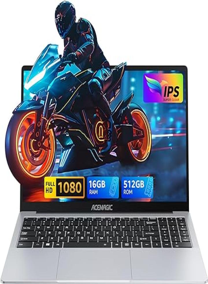كمبيوتر محمول ACEMAGIC، معالج رباعي النواة 16 جيجابايت DDR4 512 جيجابايت SSD، 15.6 بوصة 1080P FHD كمبيوتر محمول، Windows 11، جسم معدني، كاميرا ويب، Type_C، 2.4G/5G WiFi، BT5.0، USB3.2
